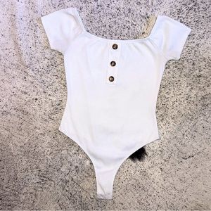 Ribbed Square neck bodysuit